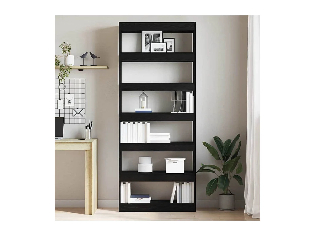 Meuble de rangement/bibliothèque en chêne noir 80x30x198 cm