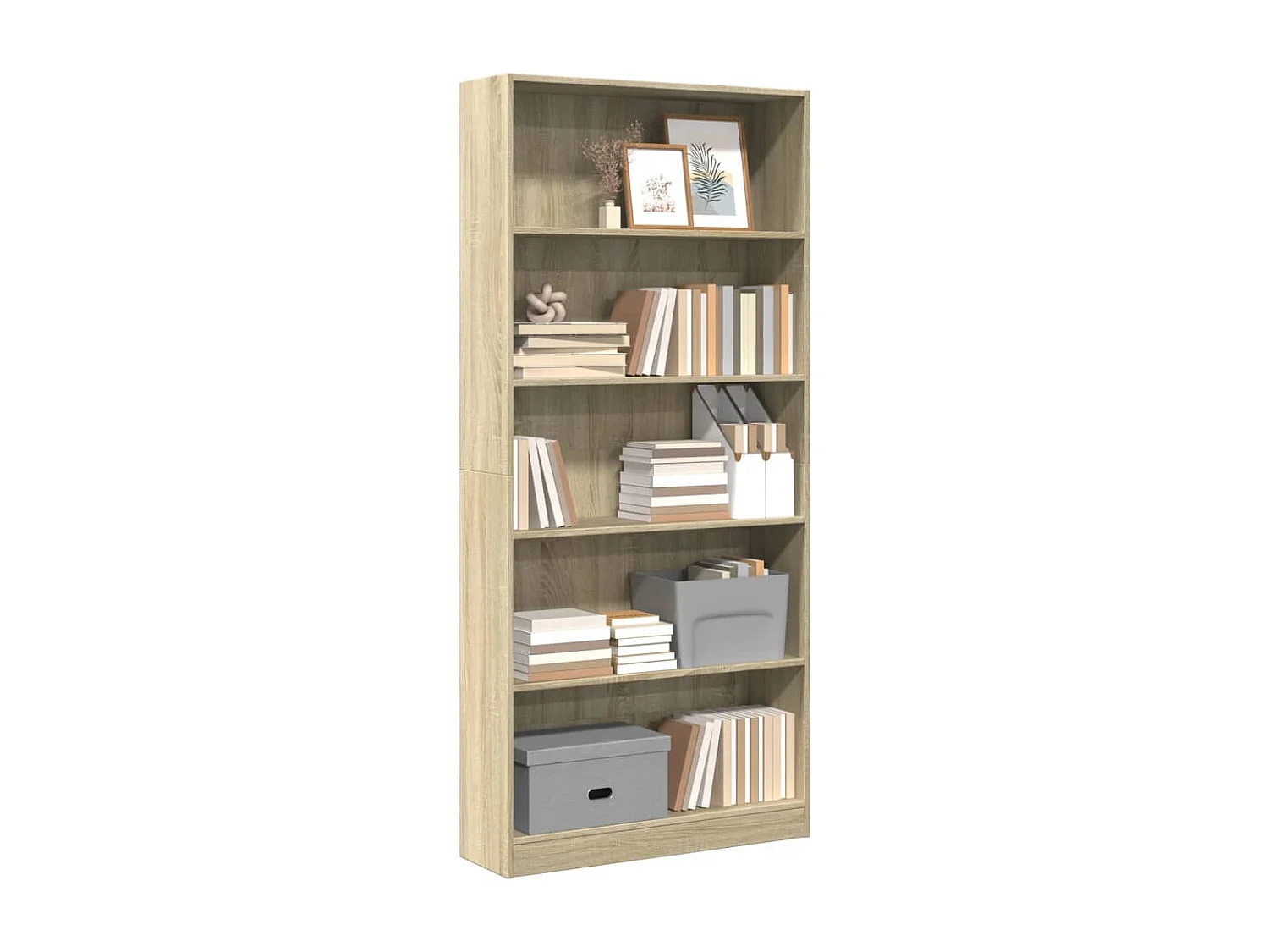 Librería de roble Sonoma 80x24x176 cm madera de ingeniería