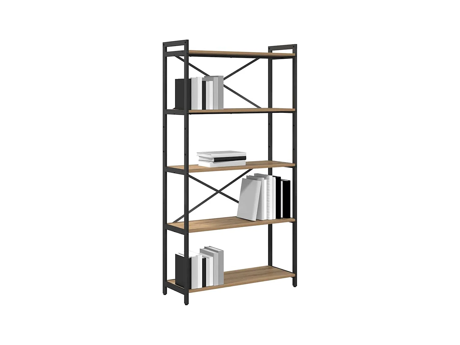 Bibliothèque chêne artisanal 80 x 30 x 153 cm Bois d'ingénierie