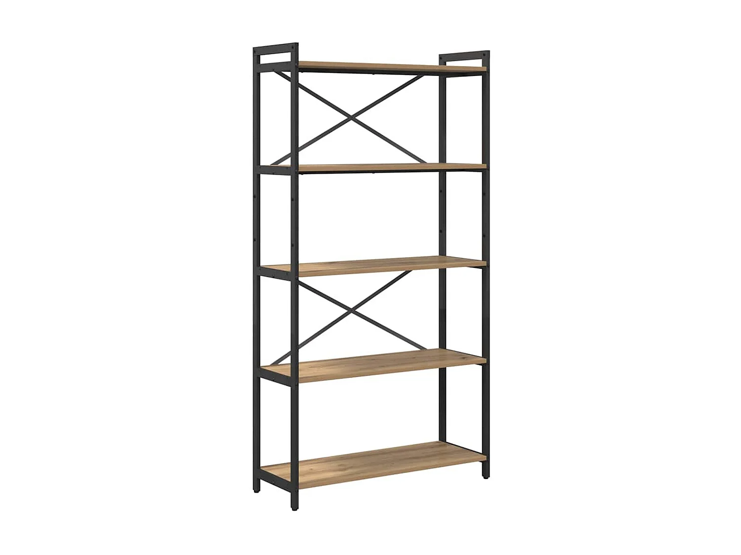 Bibliothèque chêne artisanal 80 x 30 x 153 cm Bois d'ingénierie