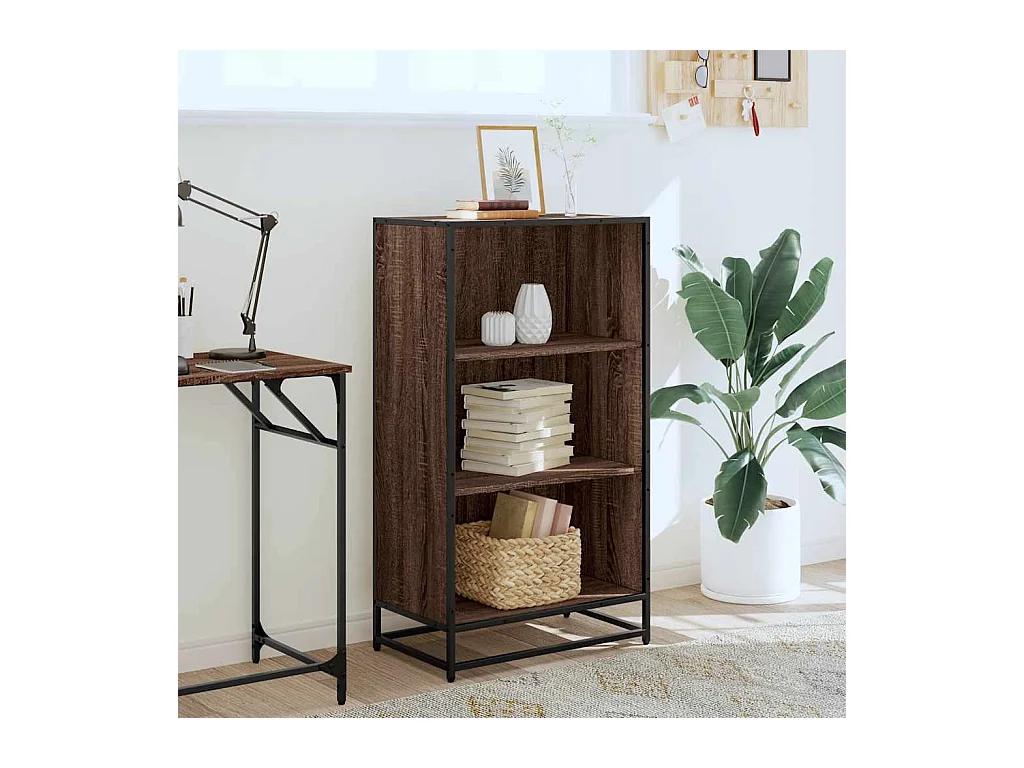 Bibliothèque chêne marron 60x35x107,5 cm bois d'ingénierie