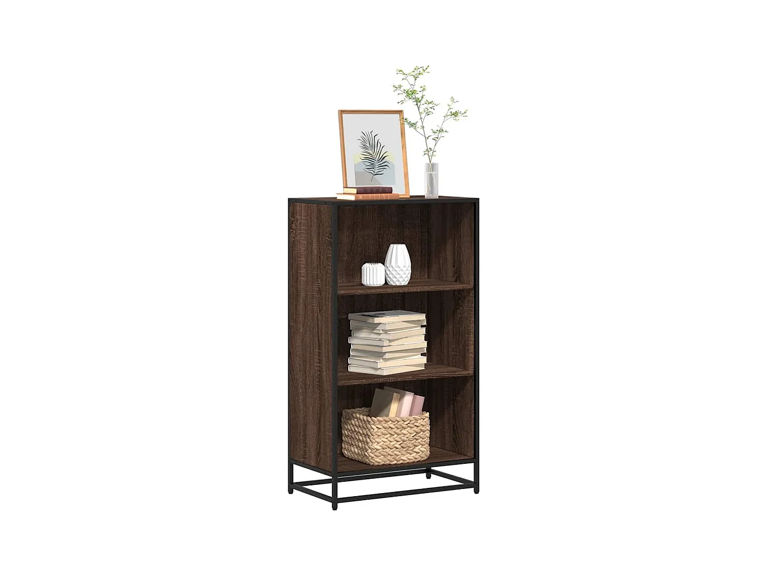 Bibliothèque chêne marron 60x35x107,5 cm bois d'ingénierie