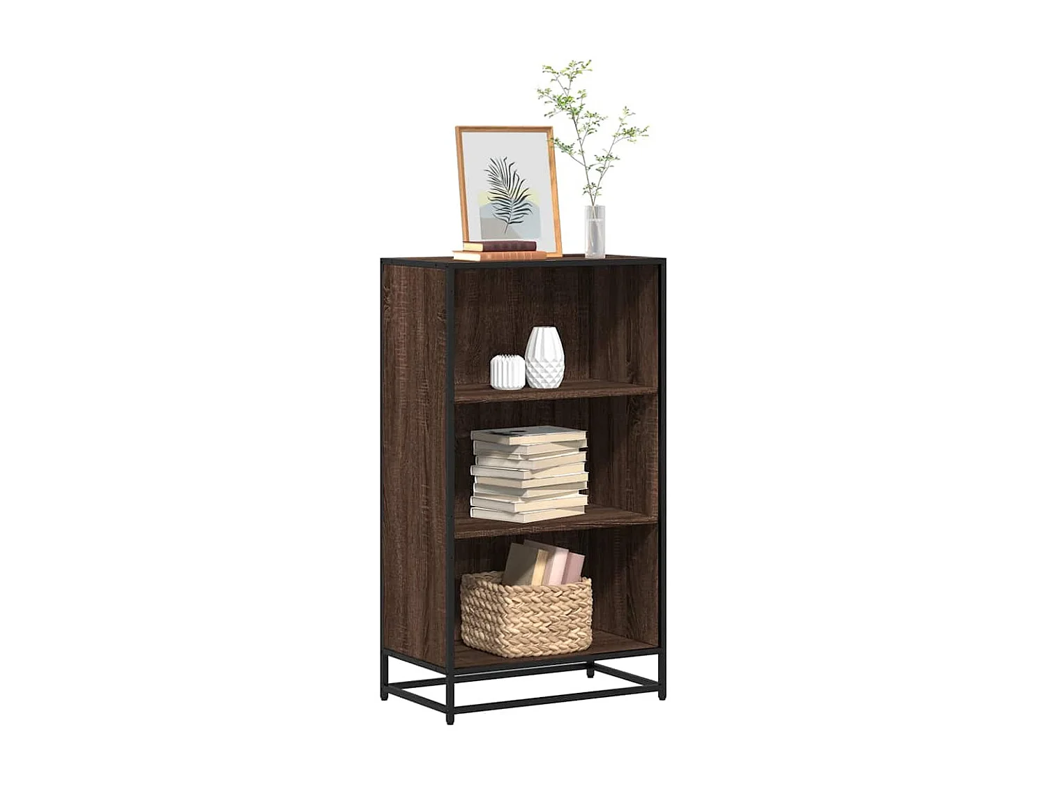 Bibliothèque chêne marron 60x35x107,5 cm bois d'ingénierie