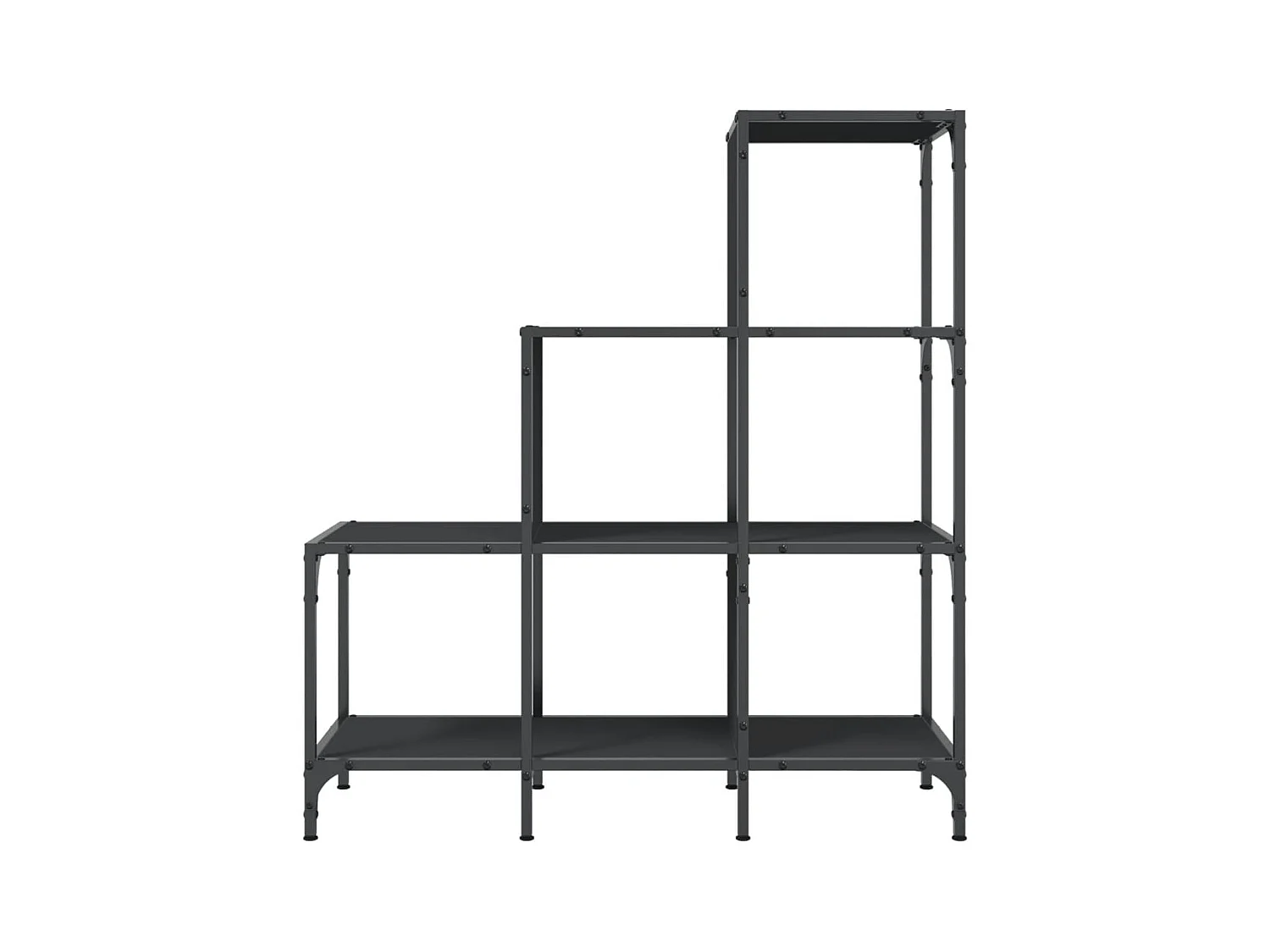 Libreria nera 92x30x102 cm in legno ingegnerizzato e metallo