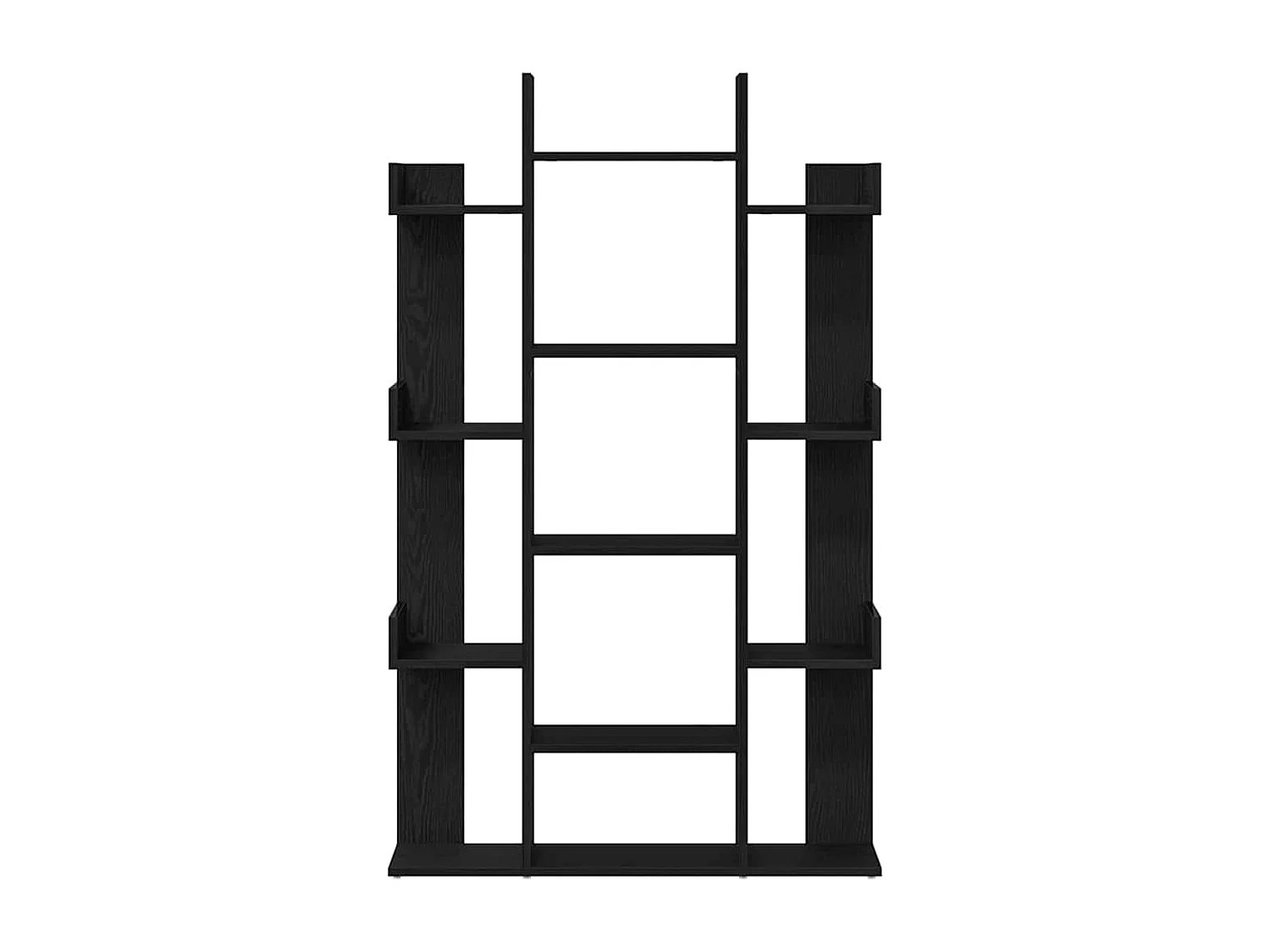 Bibliothèque Noir Chêne 86x25,5x140 cm en Bois d'ingénierie