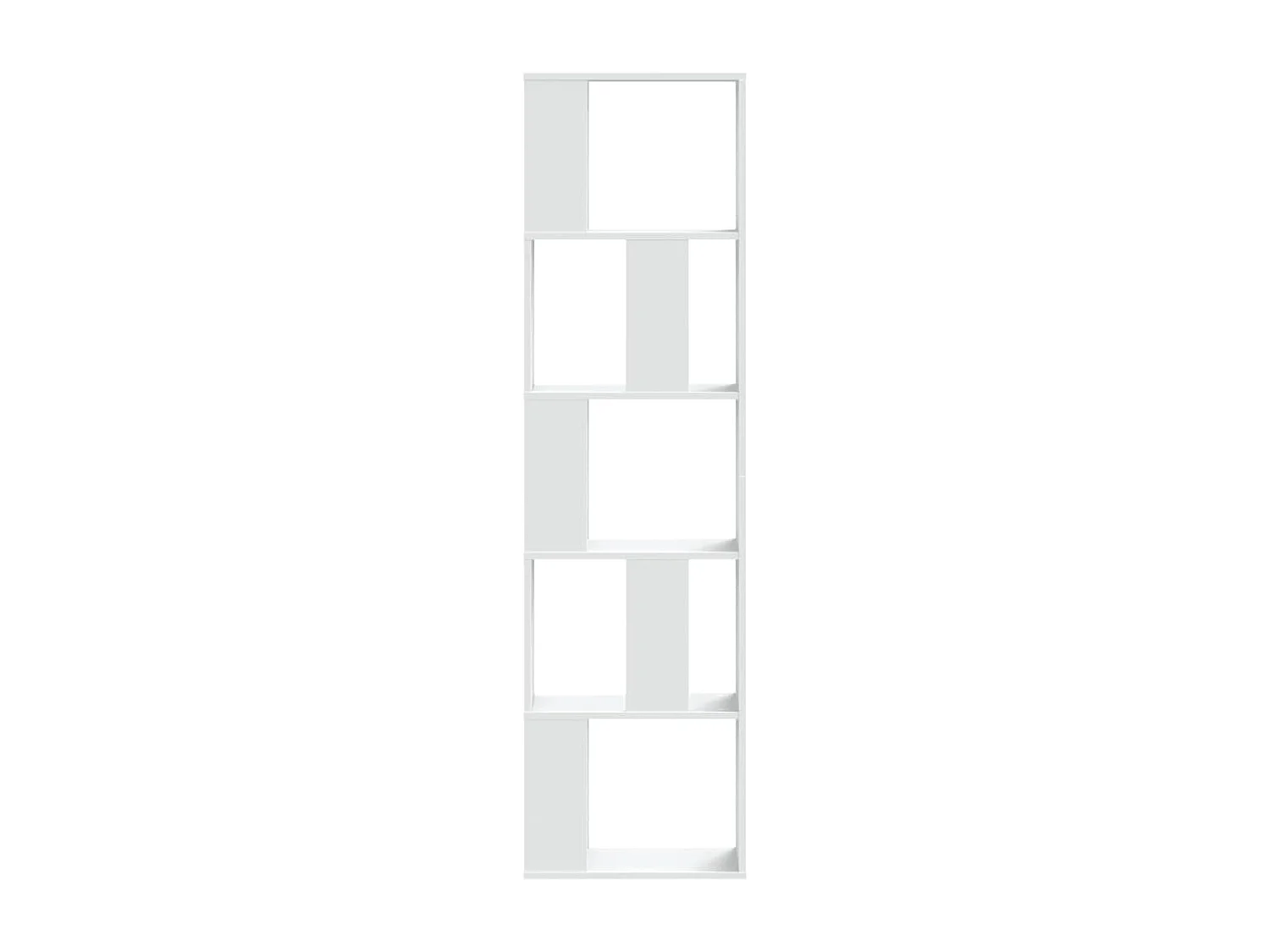 Libreria a 5 ripiani bianca 45x23,5x162,5 cm in legno ingegnerizzato