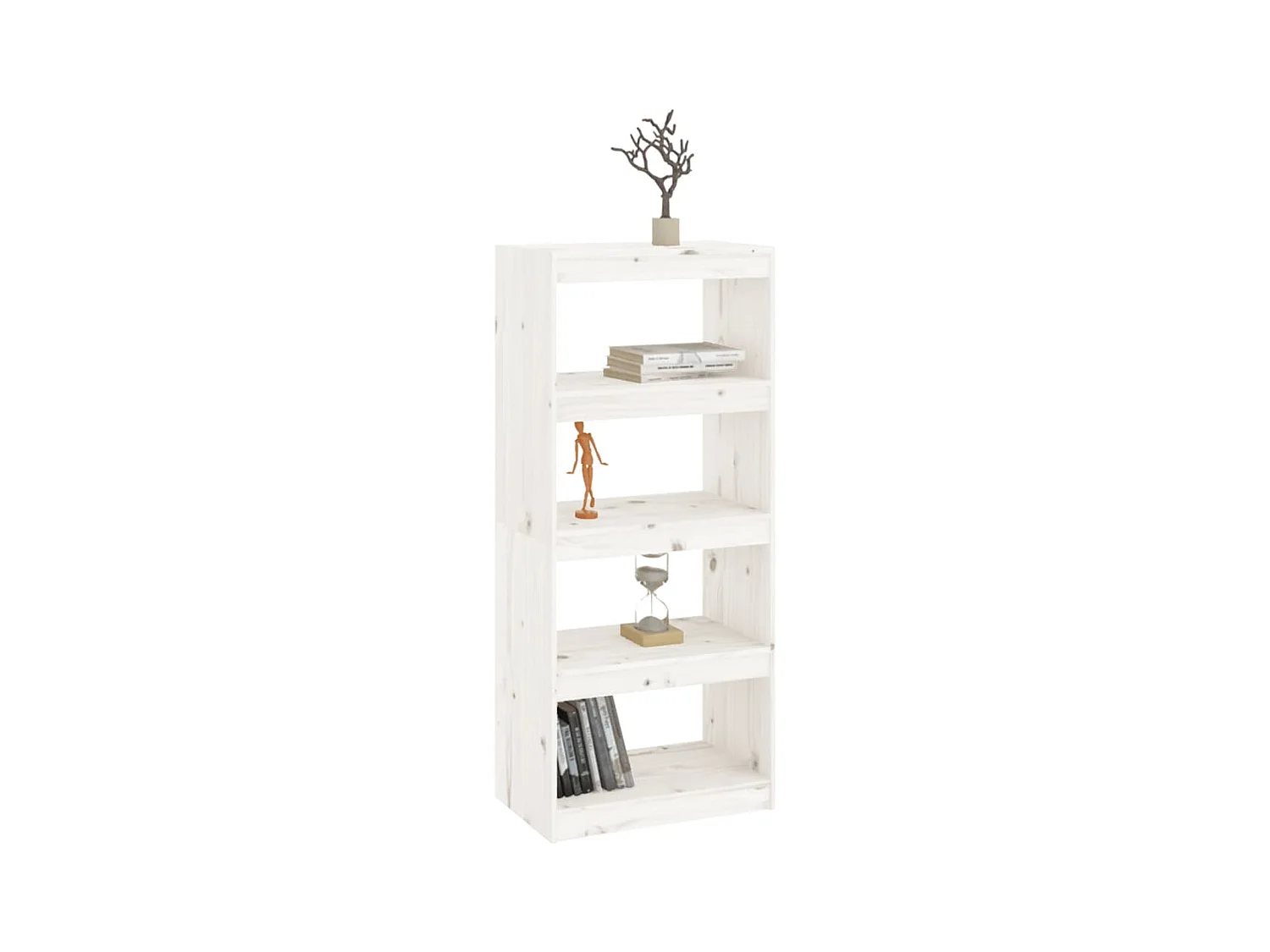 Bibliothèque/Séparateur de pièce Blanc 60x30x135,5cm Pin massif