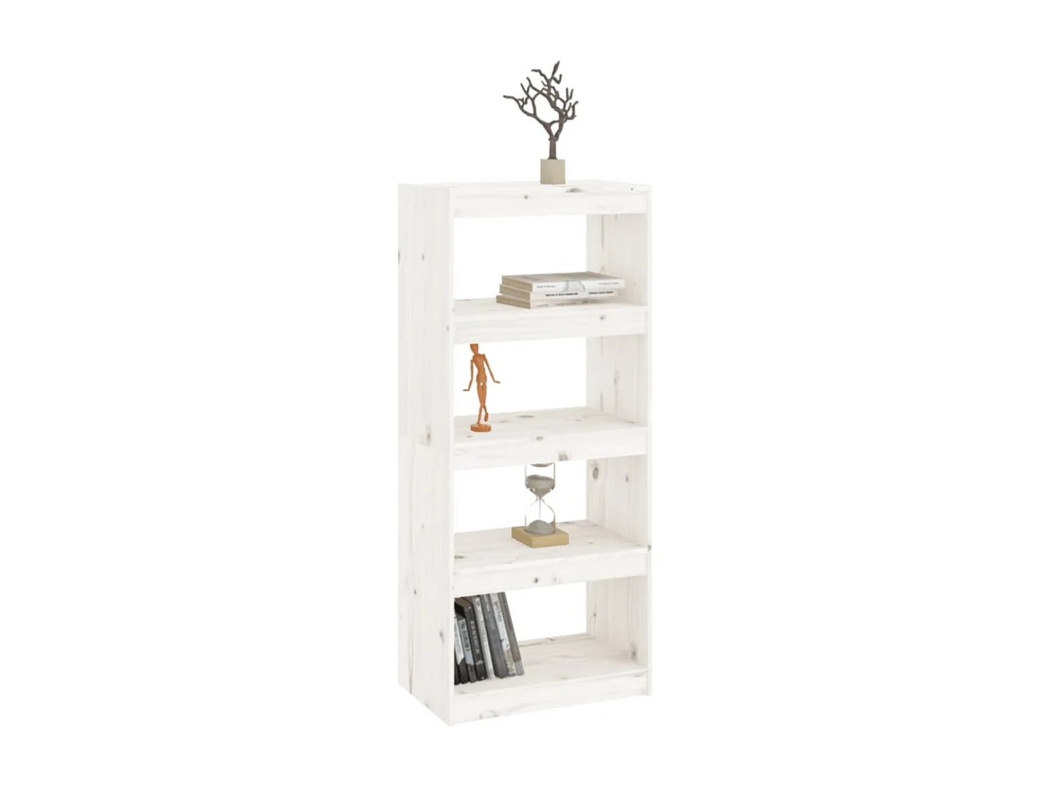 Bibliothèque/Séparateur de pièce Blanc 60x30x135,5cm Pin massif