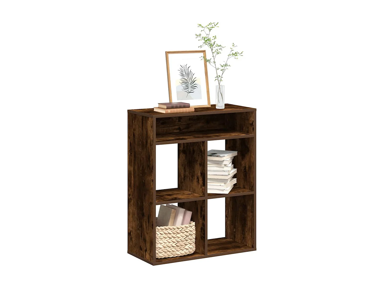 Bücherregal aus geräucherter Eiche, 66 x 31 x 80 cm, Holzwerkstoff