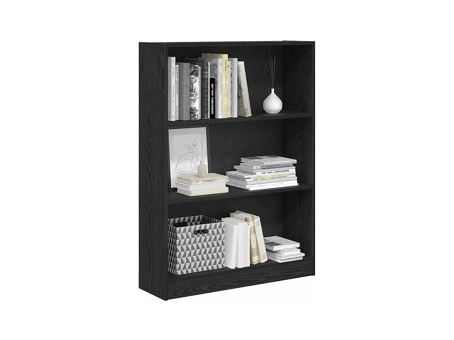 Bibliothèque Chêne noir 80 x 24 x 109 cm Panneau de particules