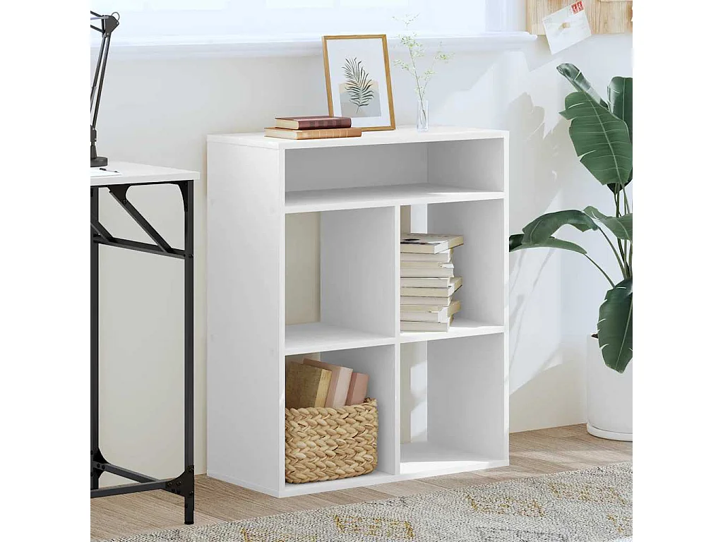 Bibliothèque blanc 66x31x80 cm bois d'ingénierie