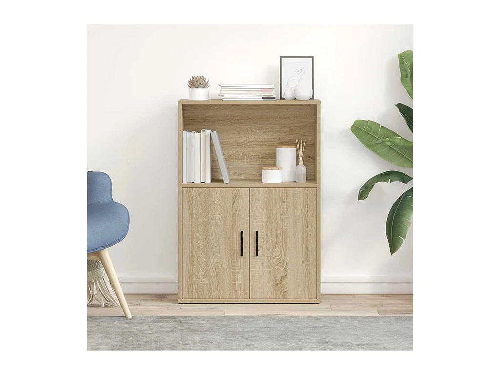 Bibliothèque chêne sonoma 60x24x85 cm bois d'ingénierie