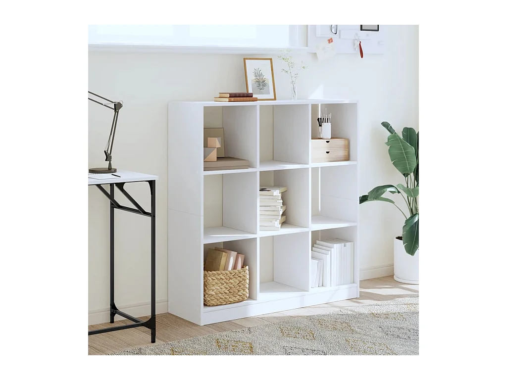 Witte boekenkast 102x32x108 cm bewerkt hout