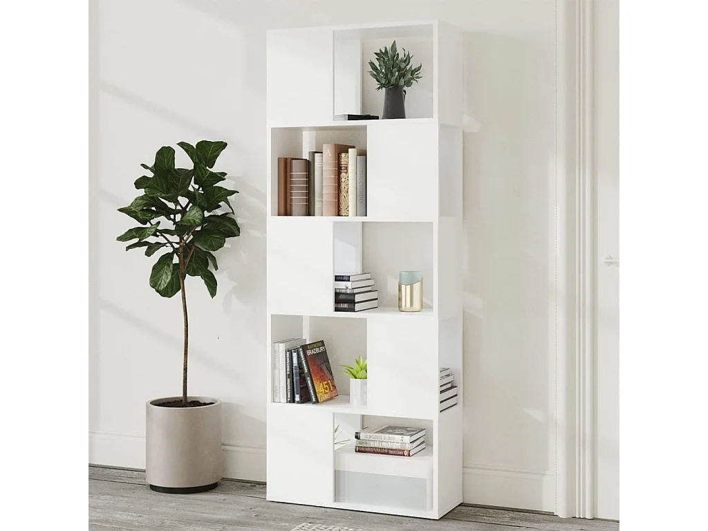 Libreria divisoria bianca 60x24x155 cm