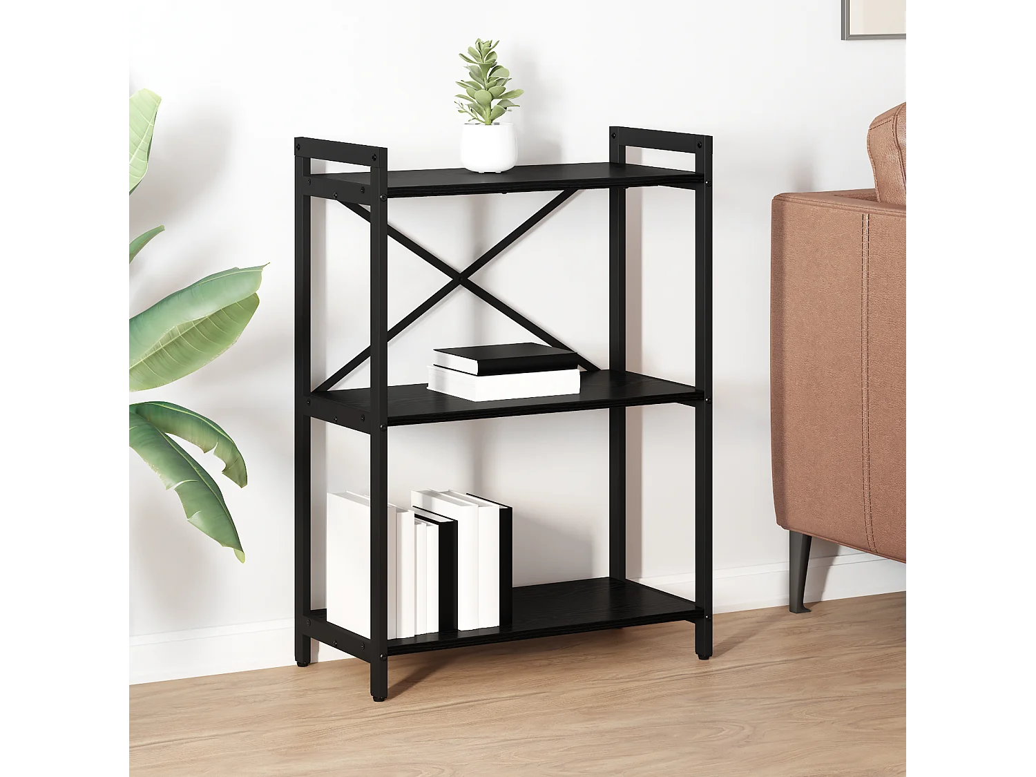 Bibliothèque Chêne noir 60 x 30 x 83 cm Bois d'ingénierie