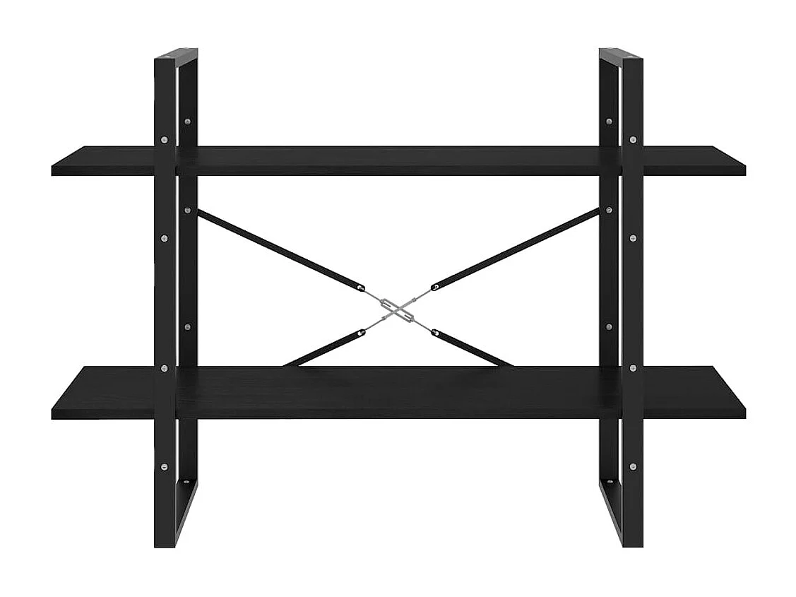 Bibliothèque à 2 niveaux Noir 100x30x70 cm Bois de pin massif