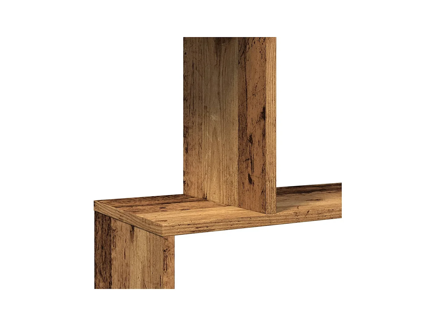 Étagère séparatrice de pièce à 4 niveaux vieux bois 70x24x129cm