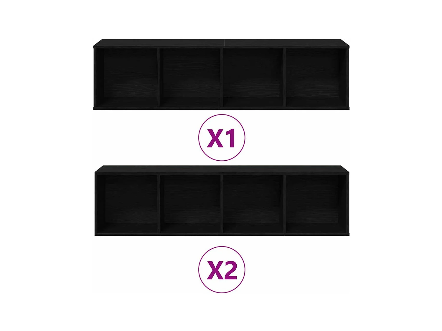 Ripiani 3 pezzi Rovere Nero 36x30x143 cm Legno ingegnerizzato