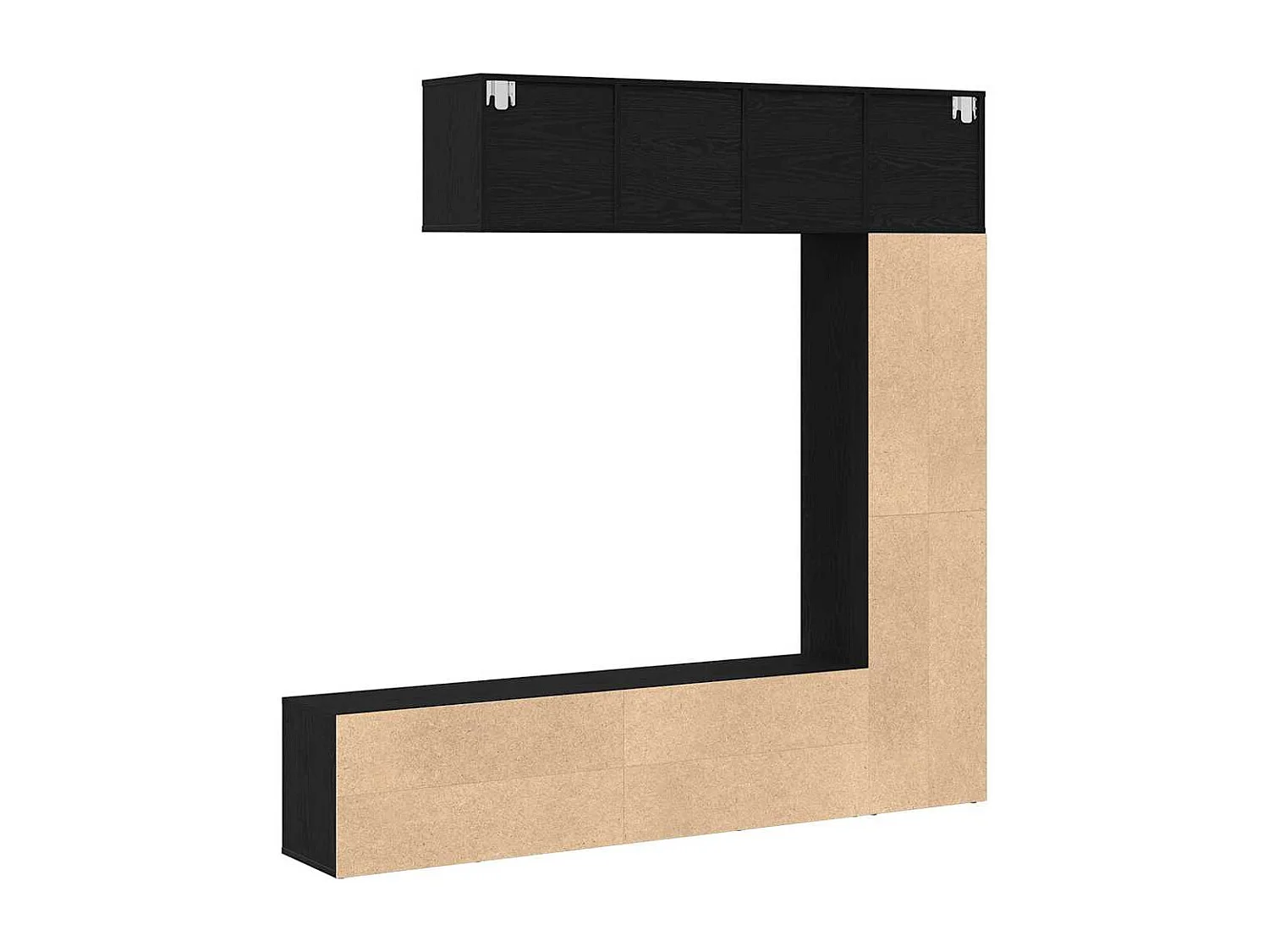 Ripiani 3 pezzi Rovere Nero 36x30x143 cm Legno ingegnerizzato