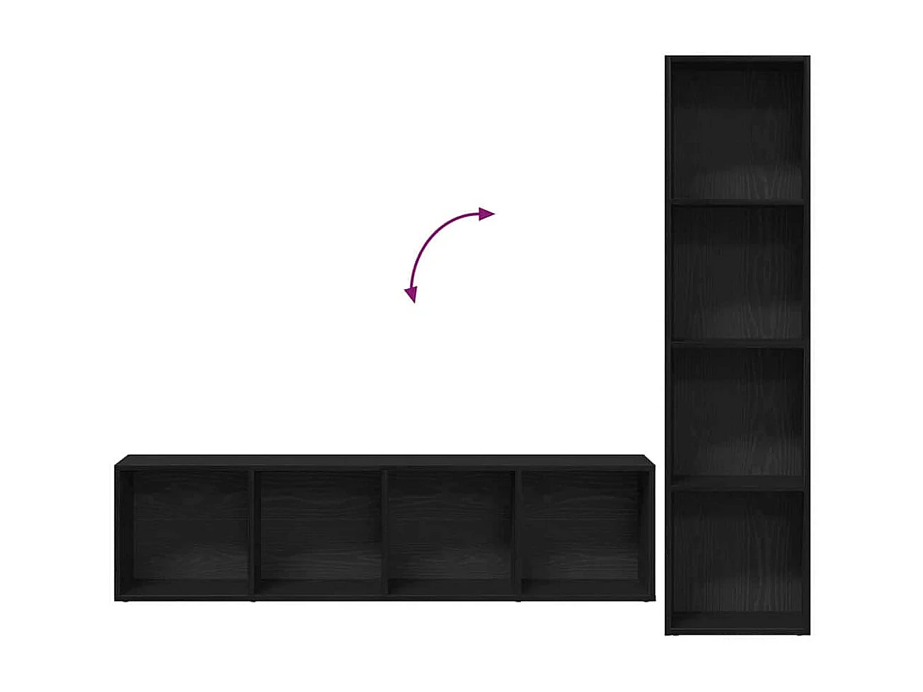 Ripiani 3 pezzi Rovere Nero 36x30x143 cm Legno ingegnerizzato