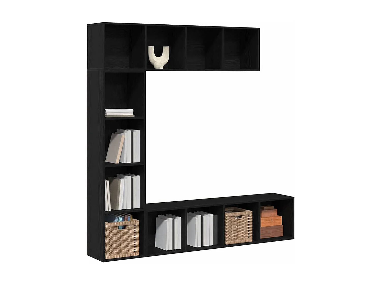 Étagères 3 pcs Chêne Noir 36x30x143 cm Bois d'ingénierie