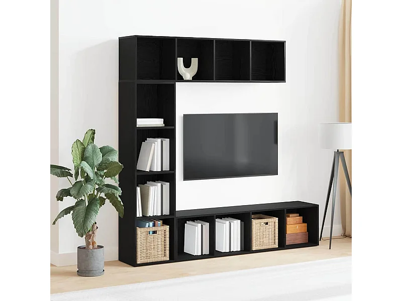 Étagères 3 pcs Chêne Noir 36x30x143 cm Bois d'ingénierie