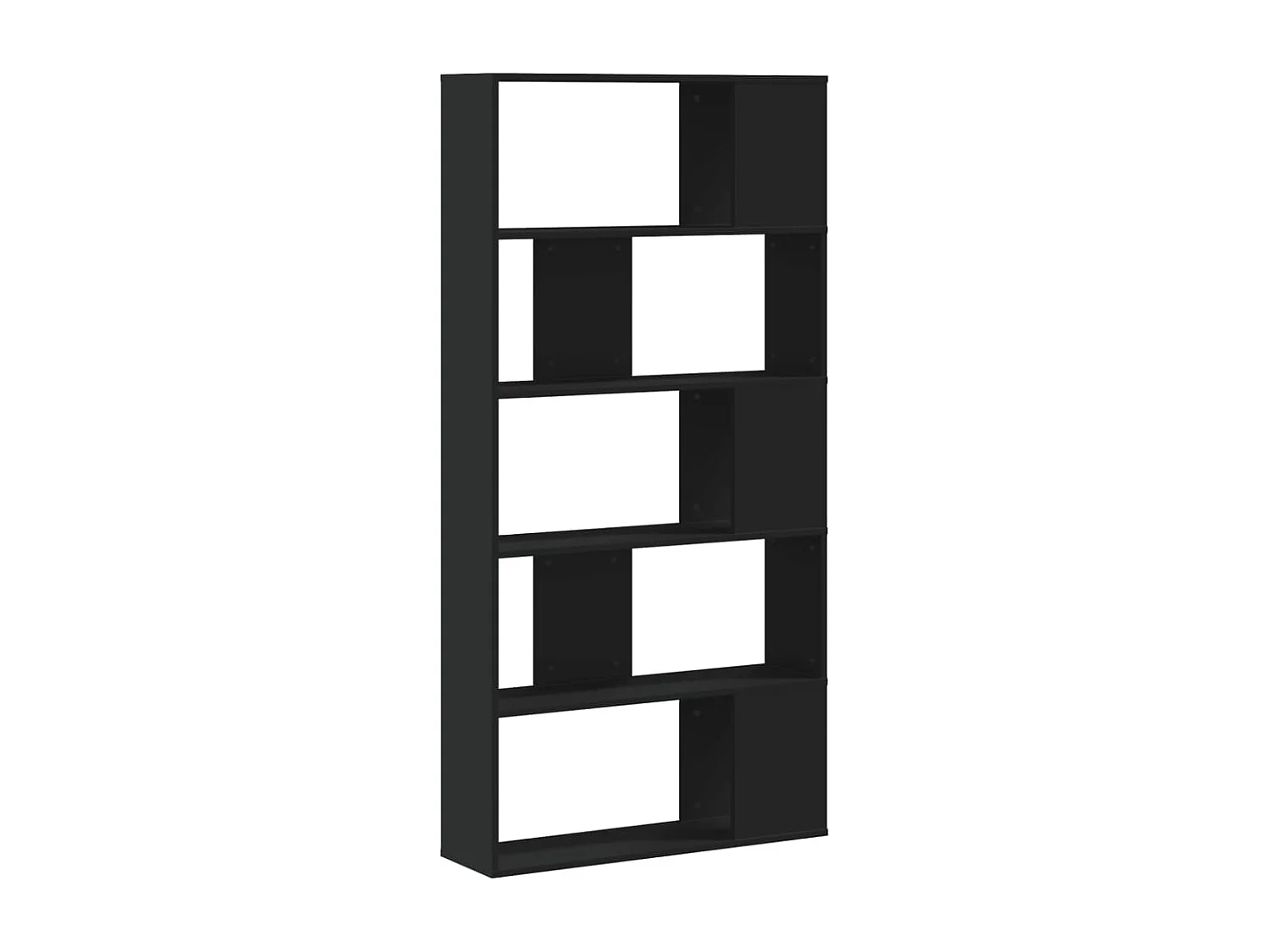 5-stöckiges Bücherregal schwarz 80,5 x 23,5 x 162,5 cm Holzwerkstoff