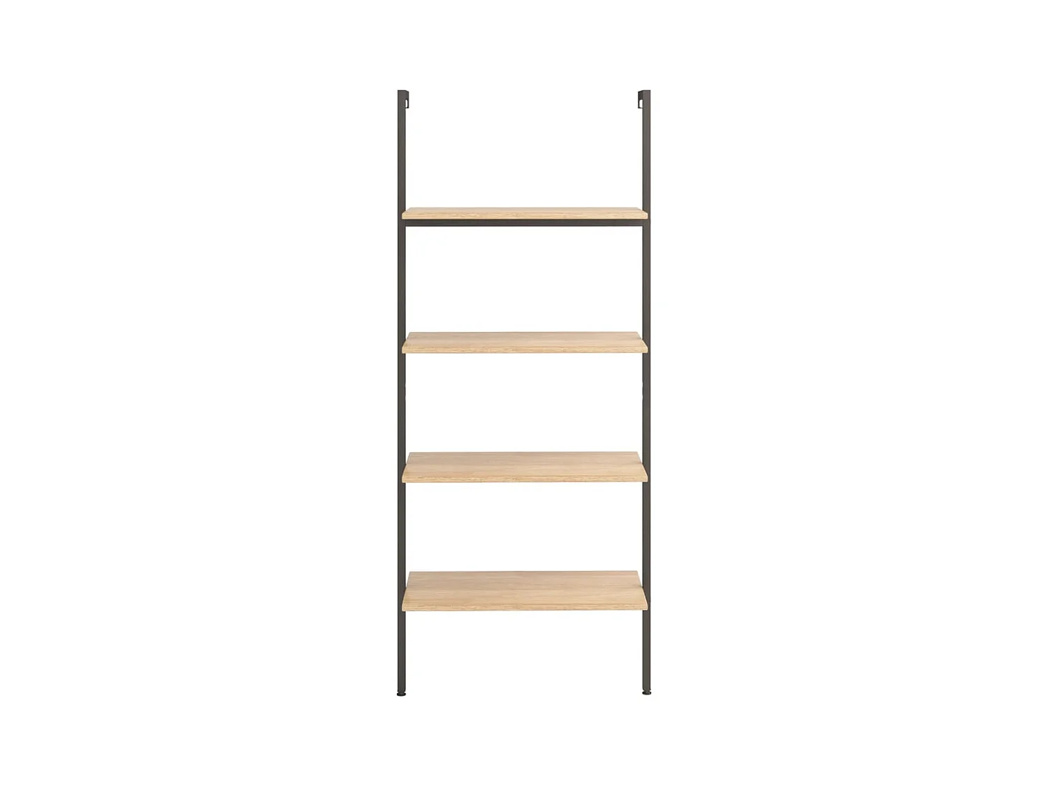 Étagère inclinée à 4 niveaux Marron clair et noir 64x35x152,5cm