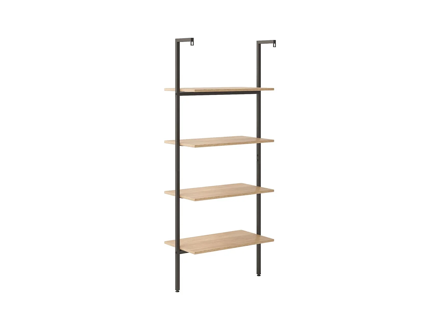 Étagère inclinée à 4 niveaux Marron clair et noir 64x35x152,5cm