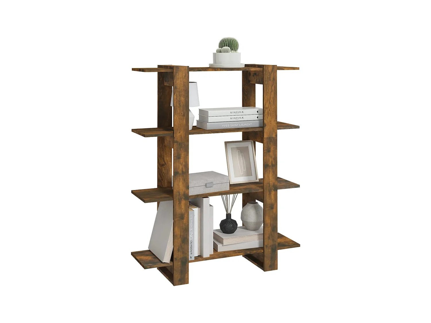 Bibliothèque/Séparateur de pièce Chêne fumé 100x30x123,5 cm