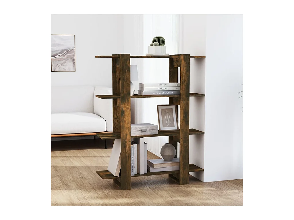 Bibliothèque/Séparateur de pièce Chêne fumé 100x30x123,5 cm
