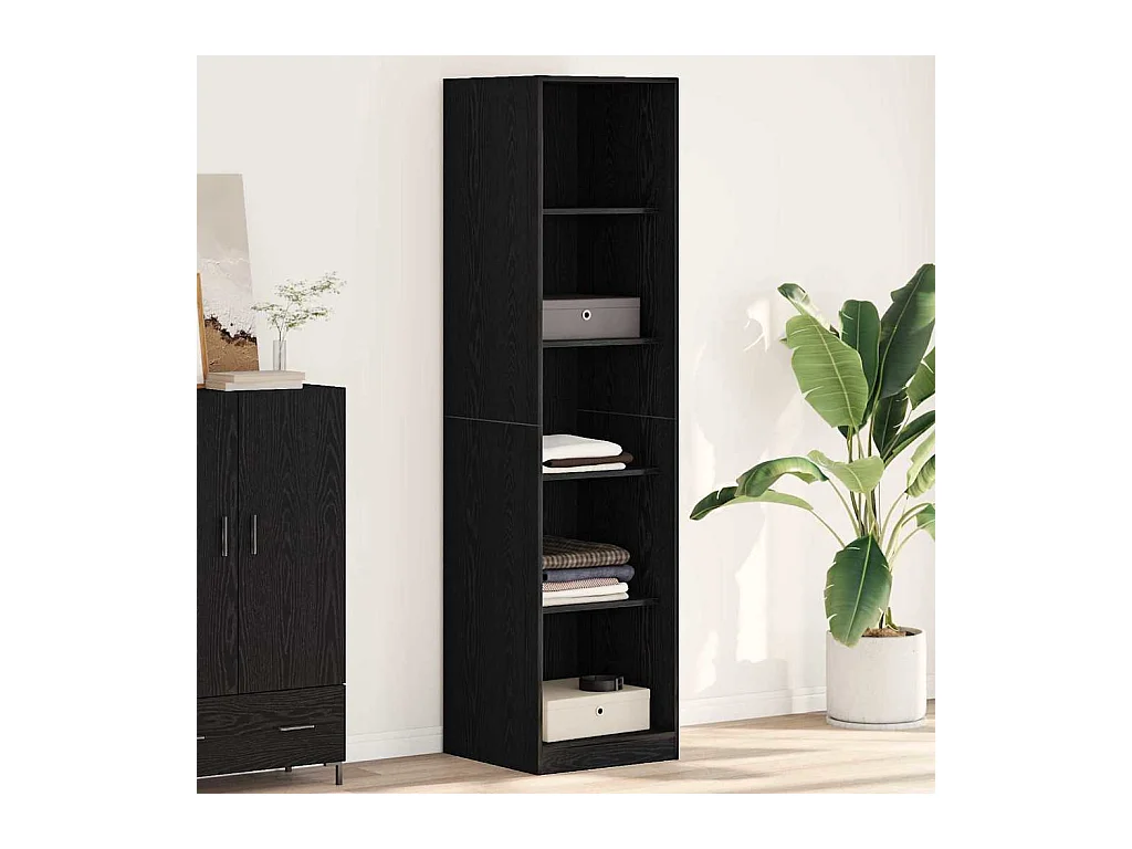 Armoire Noire Chêne 50x50x200 cm en Bois d'ingénierie