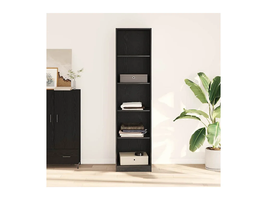 Armoire Noire Chêne 50x50x200 cm en Bois d'ingénierie