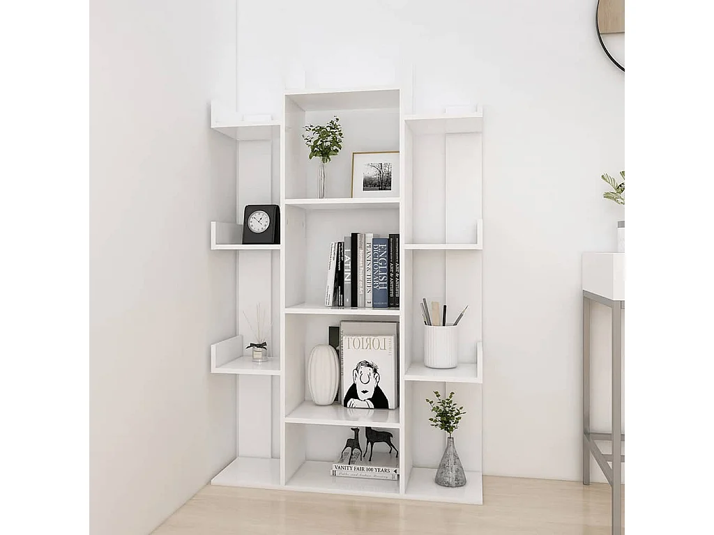 Libreria bianca 86x25,5x140 cm in legno ingegnerizzato
