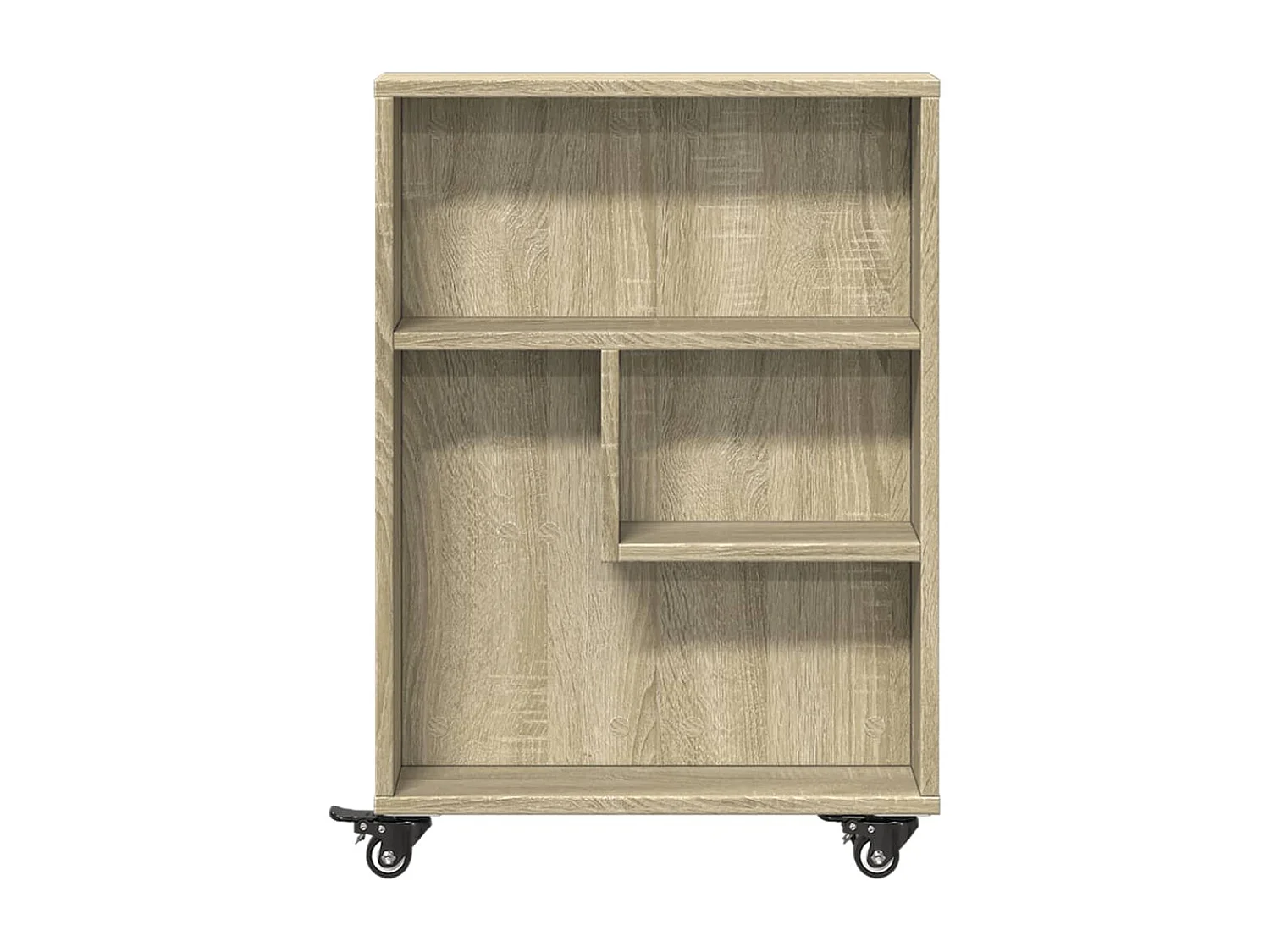 Carrito de almacenamiento estrecho de roble Sonoma de madera de ingeniería