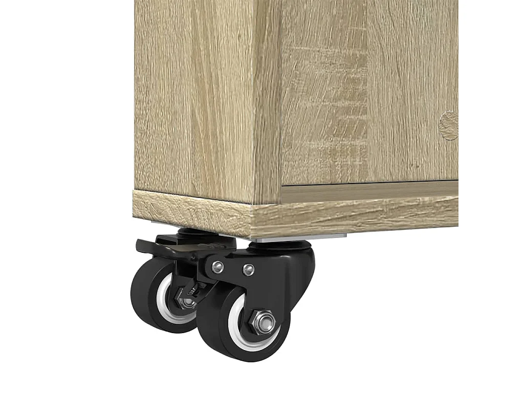 Carrito de almacenamiento estrecho de roble Sonoma de madera de ingeniería