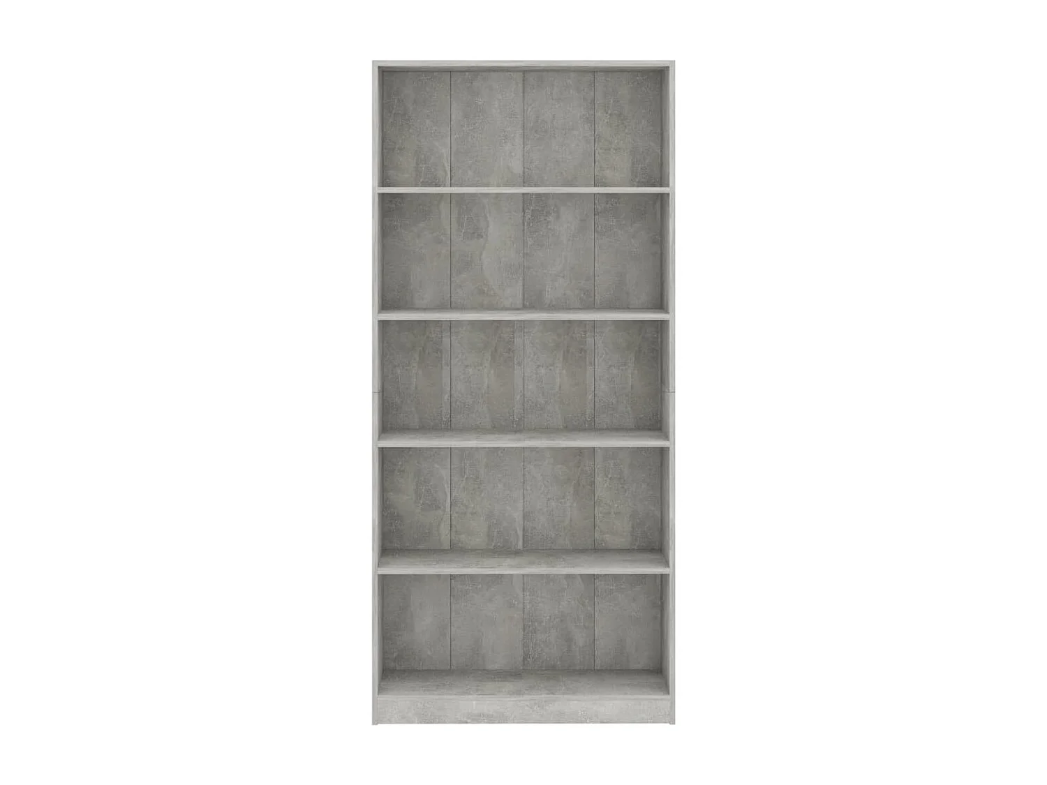 Libreria a 5 ripiani Grigio cemento 80x24x175cm Legno ingegnerizzato