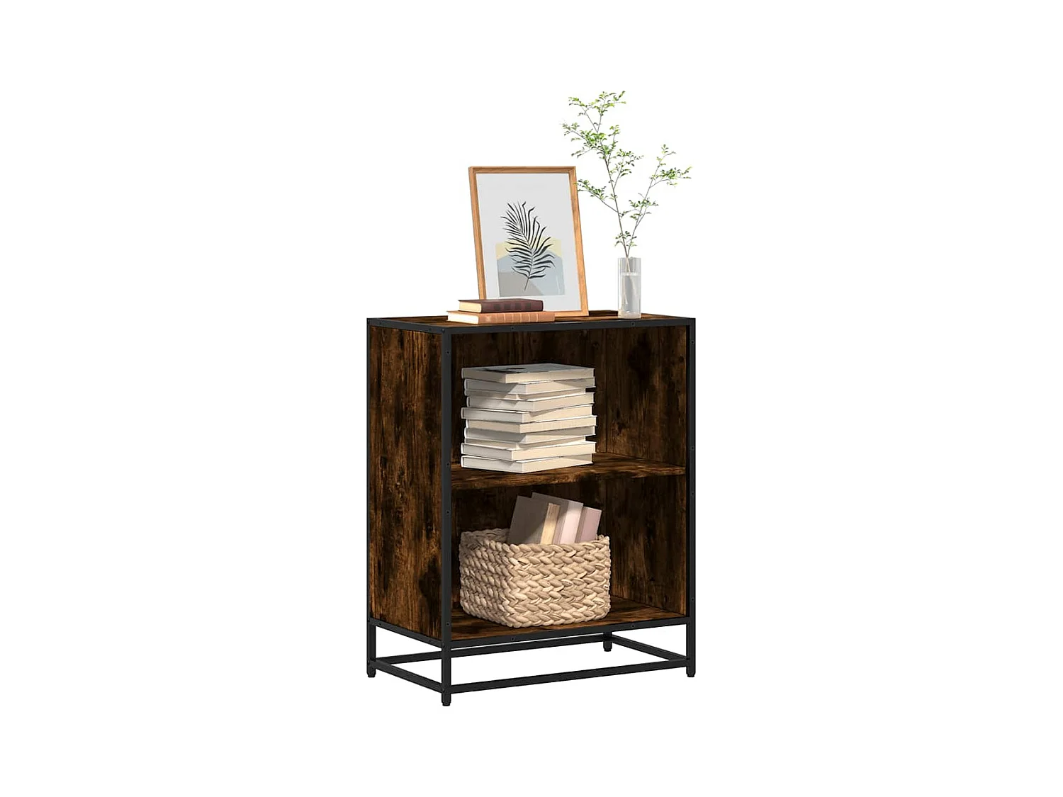 Libreria in rovere affumicato 60x35x76 cm in legno ingegnerizzato