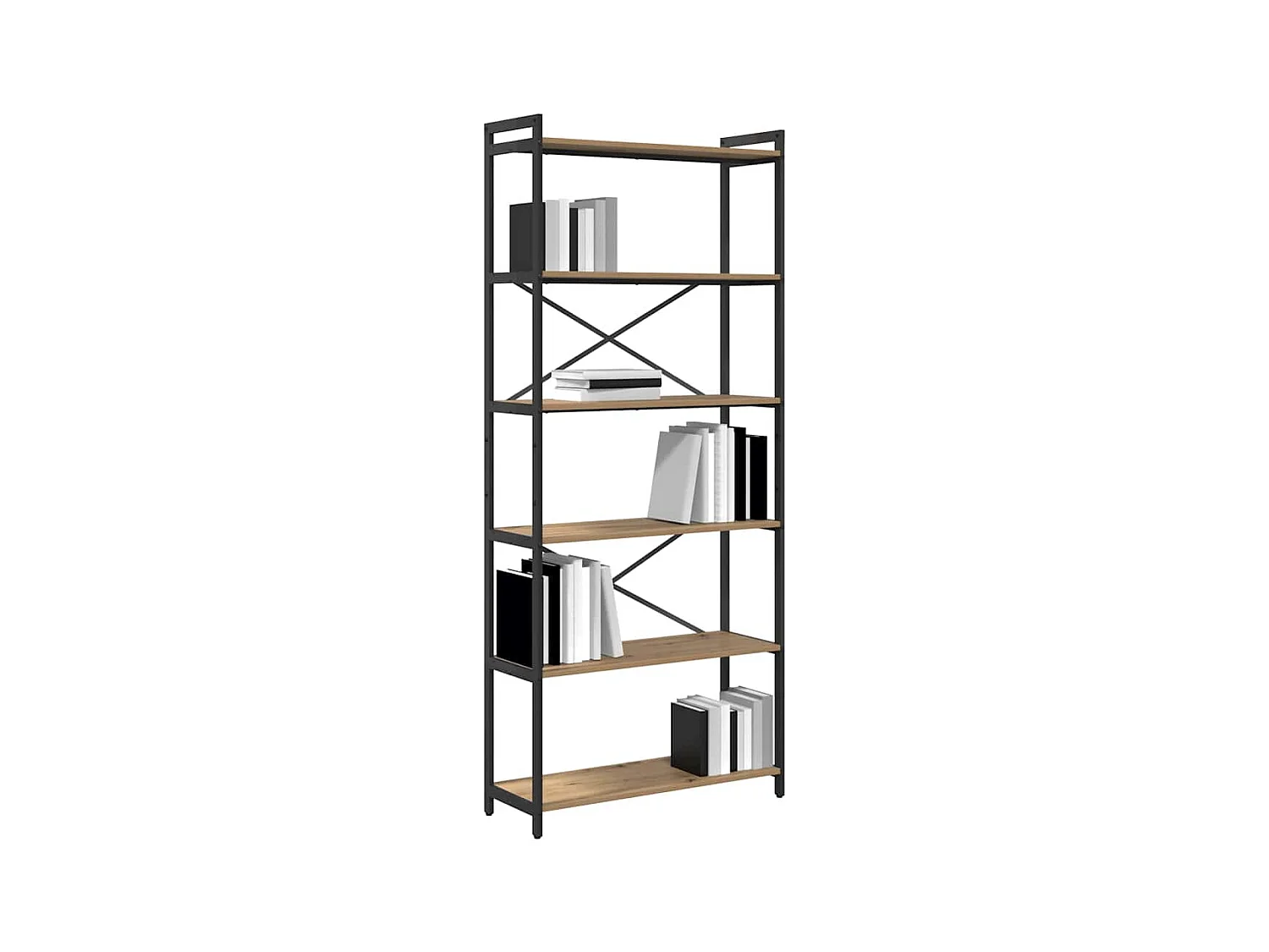 Bibliothèque chêne artisanal 80 x 30 x 188 cm Bois d'ingénierie