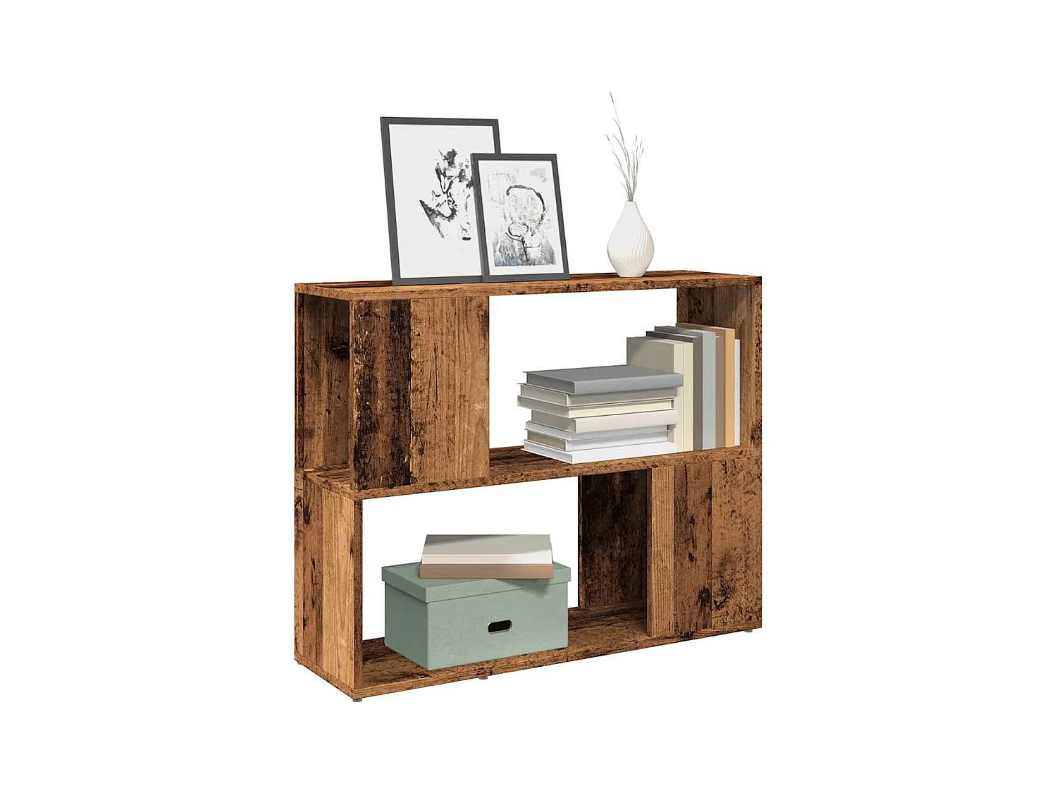 Bibliothèque/Séparateur de pièce vieux bois 80x24x63 cm