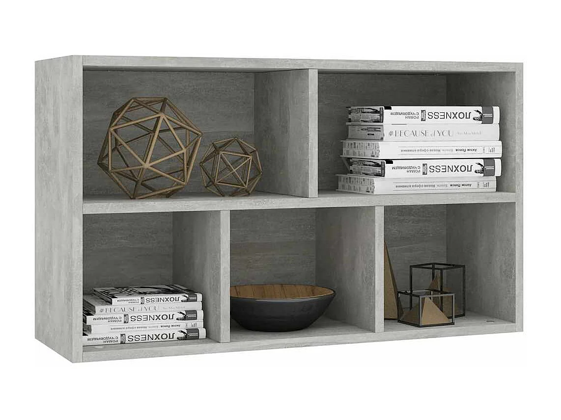 Bibliothèque/Buffet Gris béton 50x25x80 cm Bois d’ingénierie