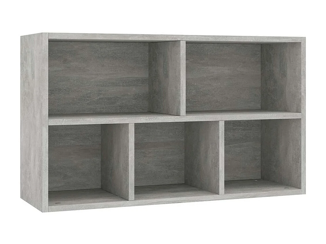 Bibliothèque/Buffet Gris béton 50x25x80 cm Bois d’ingénierie