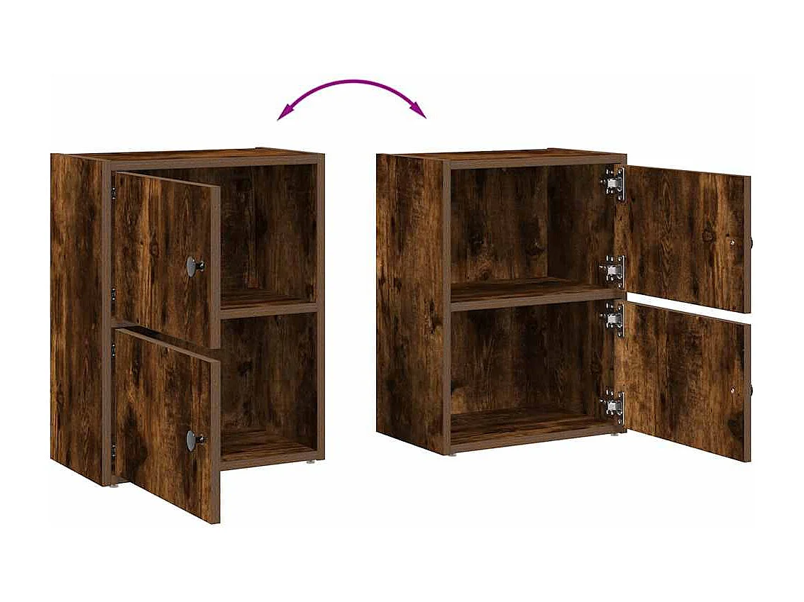 Bibliothèque chêne fumé 40x24x52 cm bois d'ingénierie