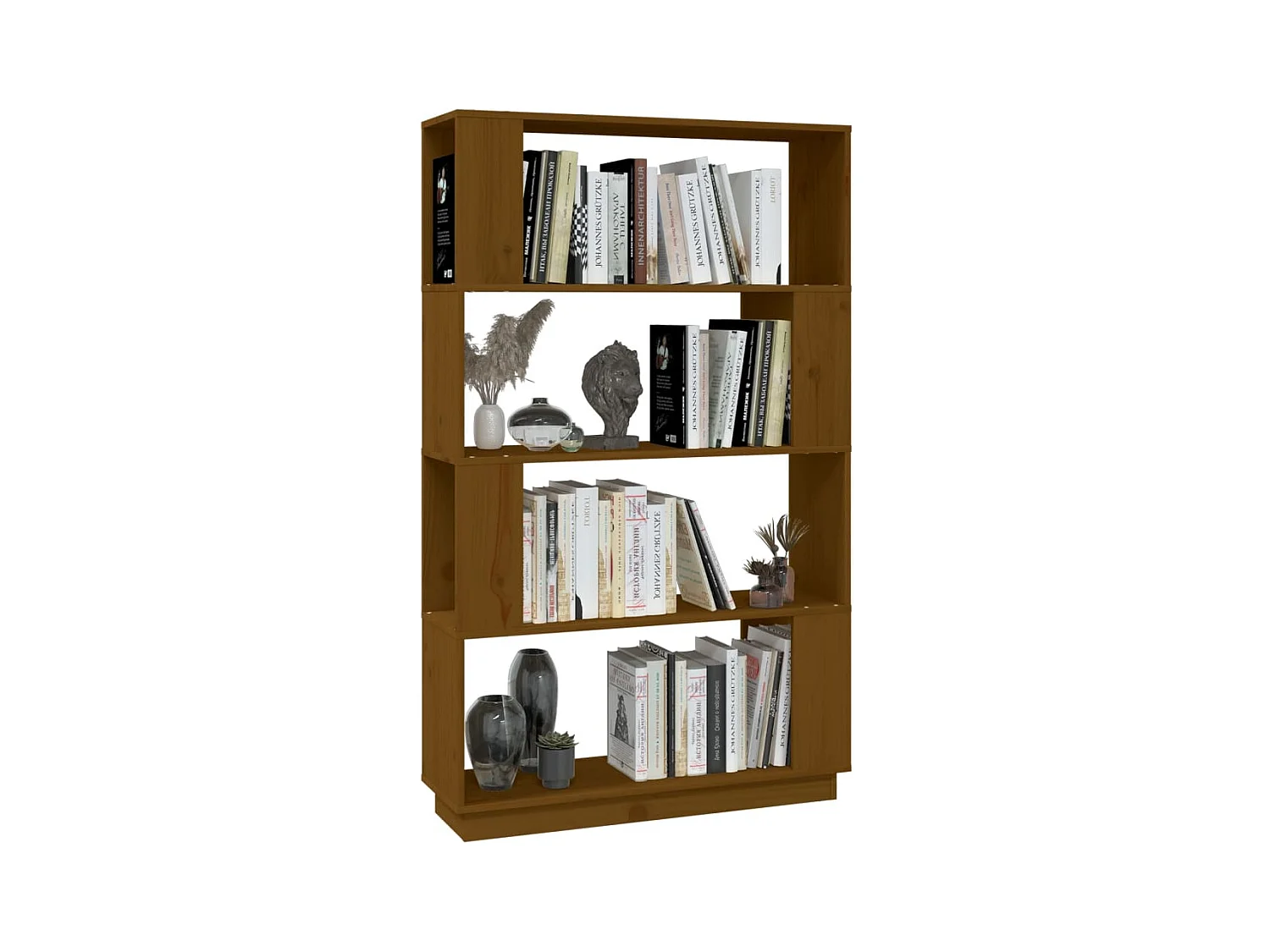 Bibliothèque/Cloison Marron miel 80x25x132 cm Bois massif