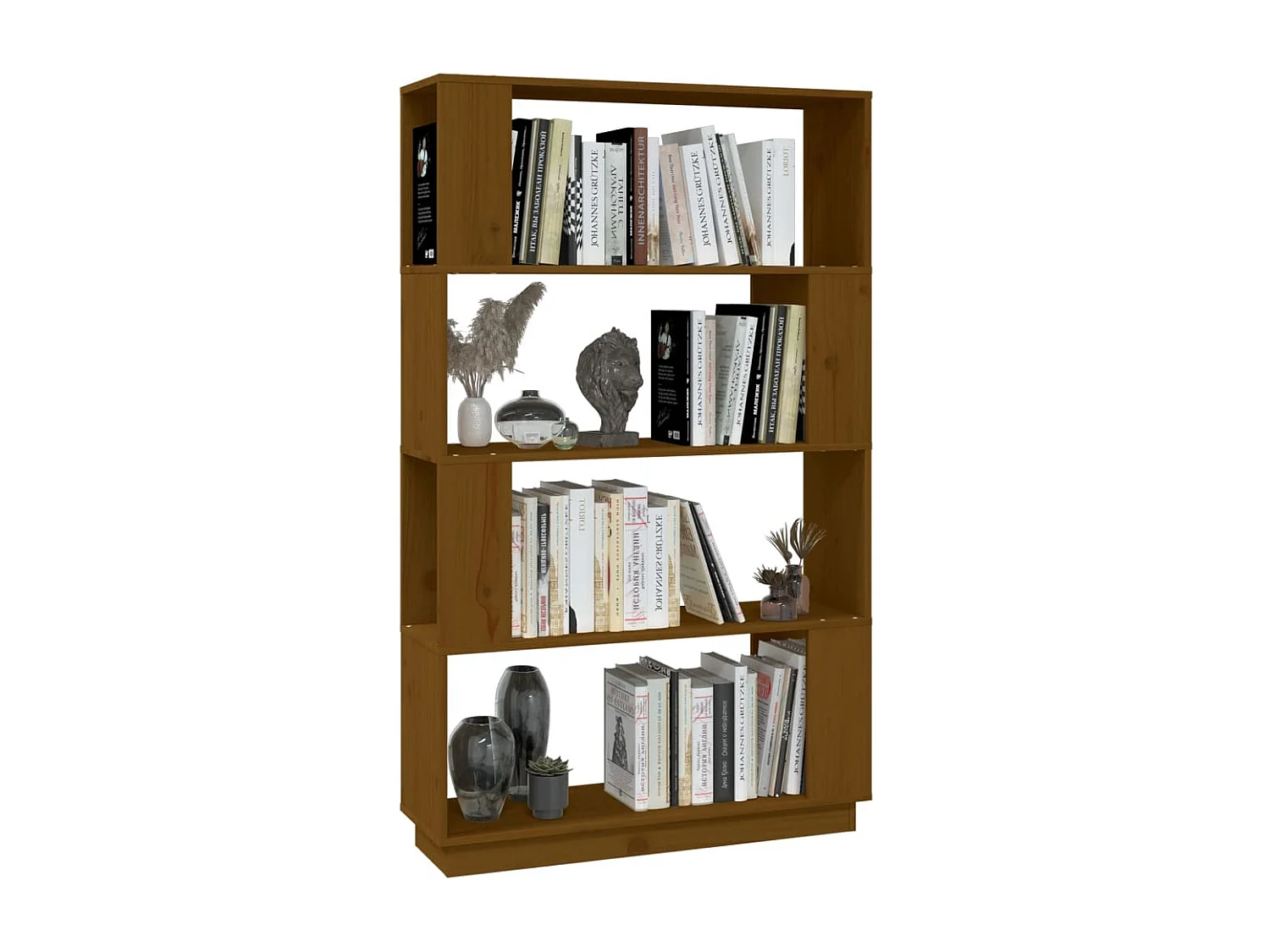 Bibliothèque/Cloison Marron miel 80x25x132 cm Bois massif