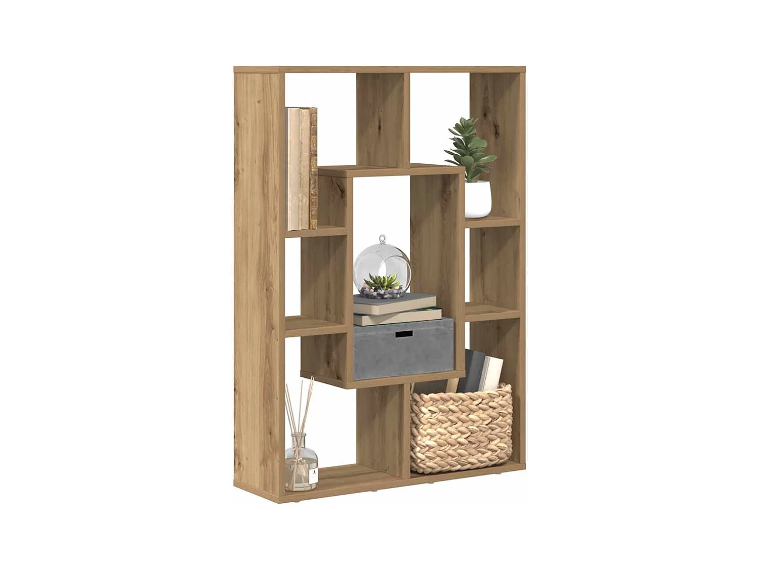 Bibliothèque chêne artisanal 63x20x90 cm bois d'ingénierie