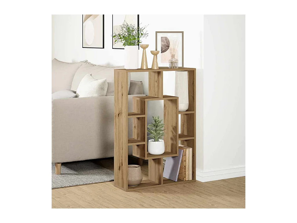 Bibliothèque chêne artisanal 63x20x90 cm bois d'ingénierie