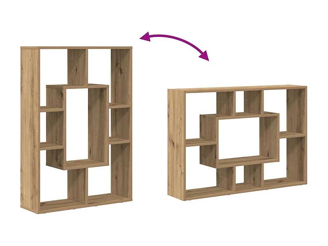 Bibliothèque chêne artisanal 63x20x90 cm bois d'ingénierie