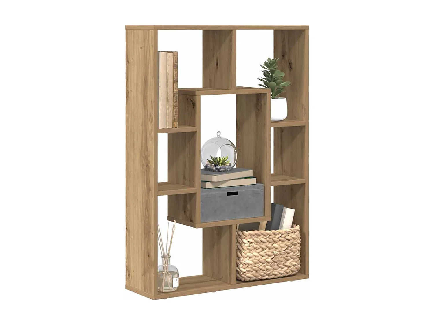 Libreria artigianale in rovere 63x20x90 cm in legno ingegnerizzato