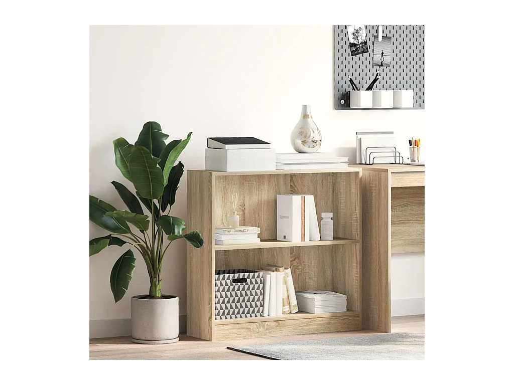 Bibliothèque chêne sonoma 80x24x75 cm bois d'ingénierie